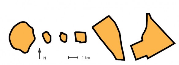 “Form and relative size of some of the largest Ancient Near Eastern cities.  From left to right arranged chronologically according to period with largest extent of the cities from c. 2700-600 BC: Uruk (550 ha), Ur (70 ha), Ebla (50 ha), Qatna (100 ha), Nineveh (700 ha), Babylon (800 ha). Picture by O. Pedersén”17  Jerusalem was only about 50 ha large in 600 BC, about the size of Ebla in the image above, and about the size and population of the Brigham Young University campus.  For comparison, Nineveh was about 14 times larger than 600 BC Jerusalem and Babylon was about 16 times as large.