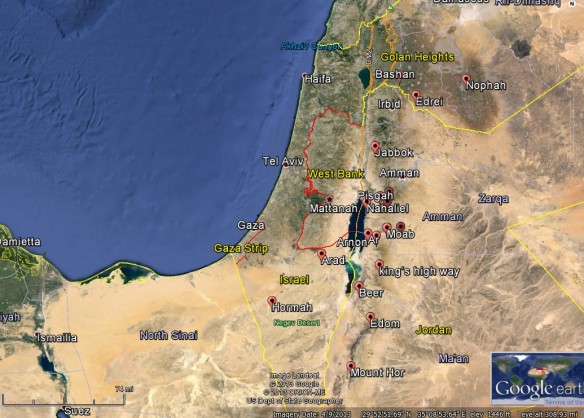 Israelite Journeying in Jordan (Numbers 21) http://scriptures.byu.edu/mapscrip/#num/21