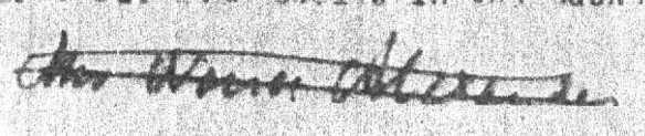 Figure 4: Signature at the bottom of the typed sheet ostensibly quoting Polly Beswick. Hales’s research supports the case for it reading “Mrs Nancy Alexander,” but whether it is her actual signature is unknown.