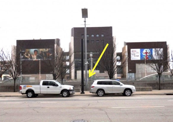 Figure 11: Looking south across Third Street between Walnut and Vine, Cincinnati, Ohio, March 2014.