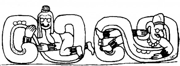 Figure 2: Part of Doorway of Temple 22 at Copan, Honduras (drawing by D. Wirth)