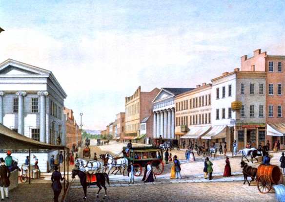 Figure 6: Third Street between Main and Vine, ca. 1850. Courtesy of the Cincinnati History Library and Archives at the Cincinnati Museum Center.