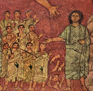 Figure 4. The Exaltation of Resurrected Israel, Dura Europos Synagogue, ca. 250. (Image courtesy of Yale University Press)