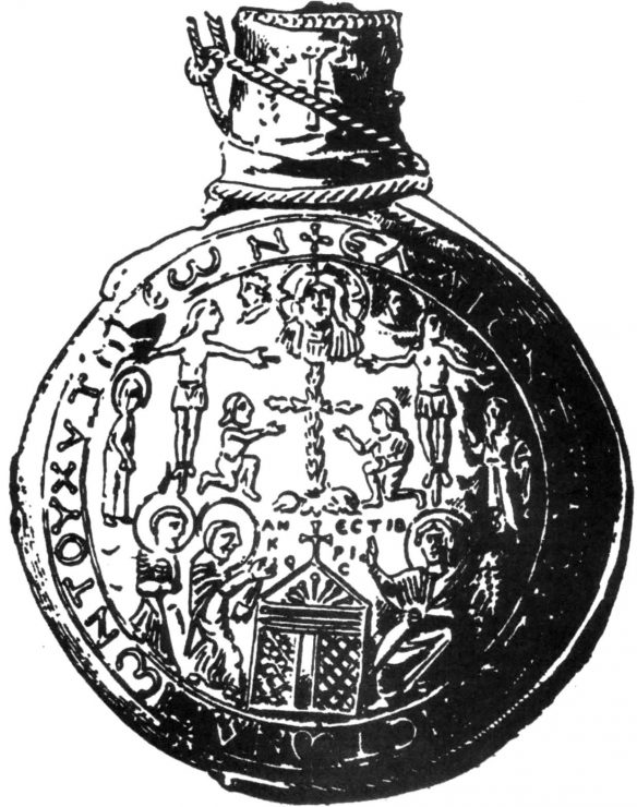 Figure 43. Ampulla 11, inscribed with “Oil from the Tree of Life,” 5th–6th century.