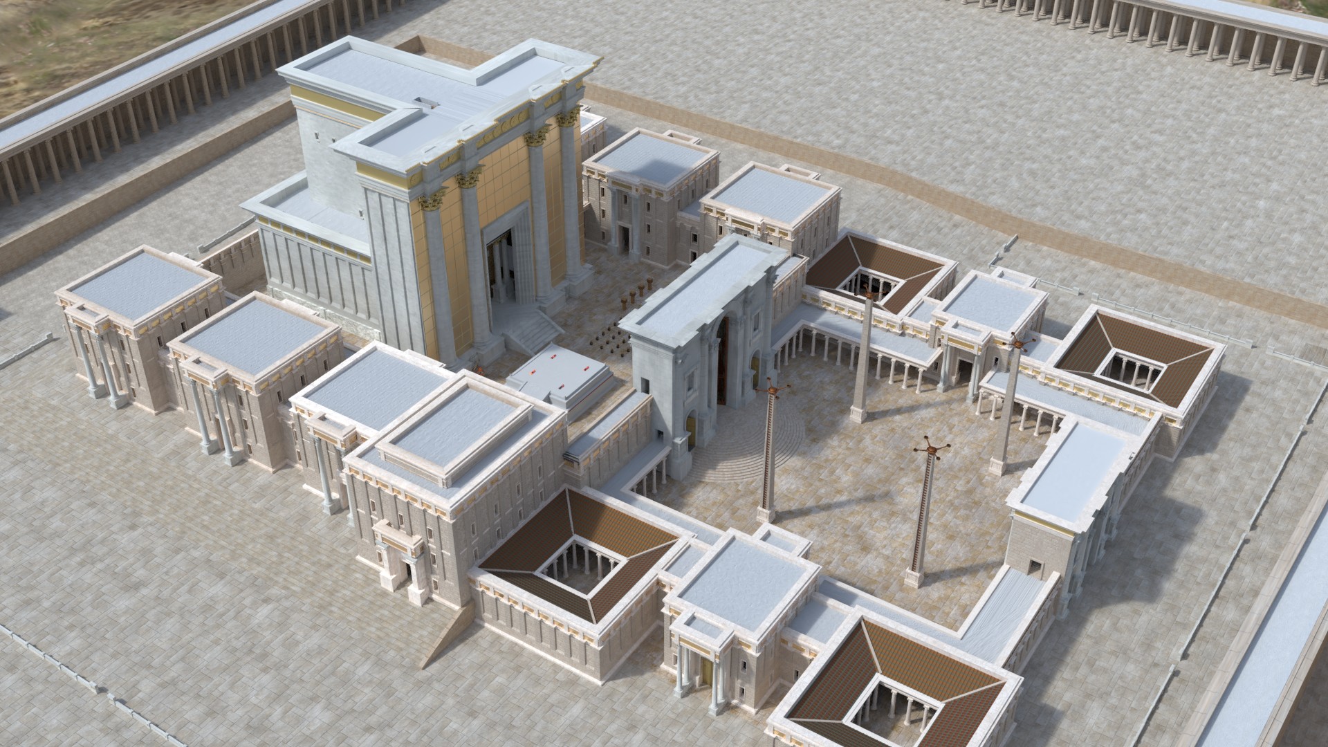 View of the Temple looking from the southeast toward the northwest