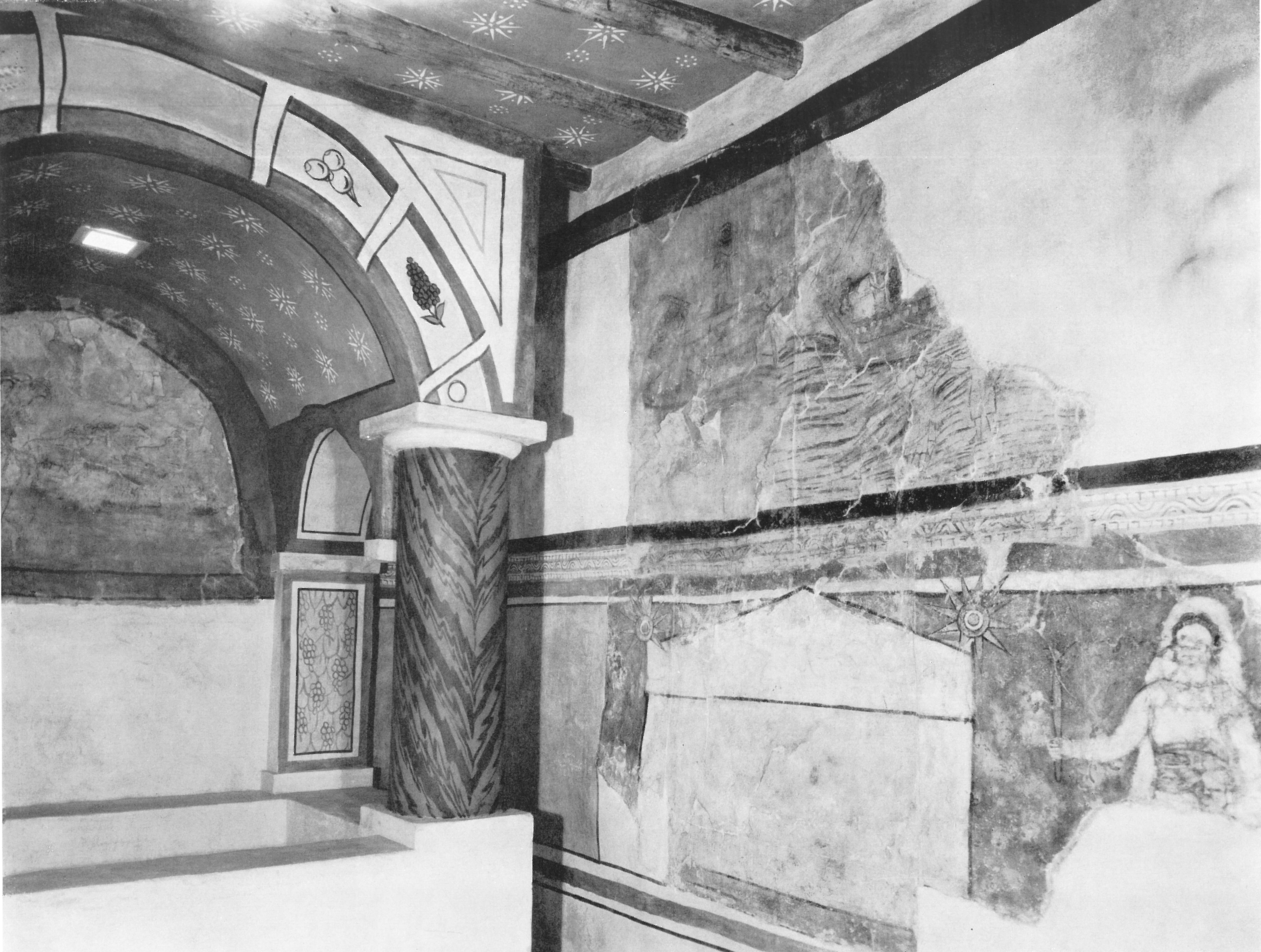 The Procession of Women and the font in the baptistry of the Christian building at Dura Europos