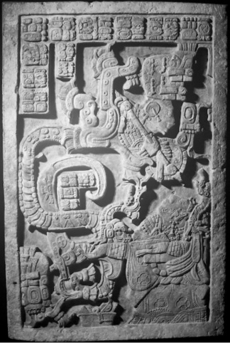 A Maya noblewoman conjures a supernatural being through a sacrificial burnt offering of her own blood.